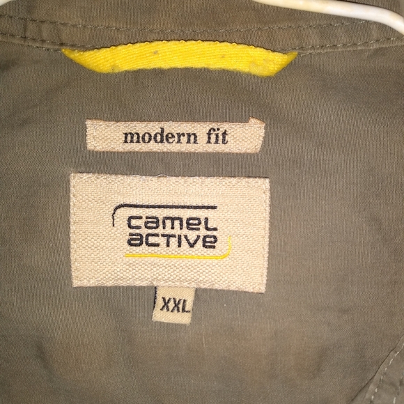 CAMEL ACTIVE Shirt Men XXL Short Sleeve Olive Green 100% Cotton - Picture 3 of 14